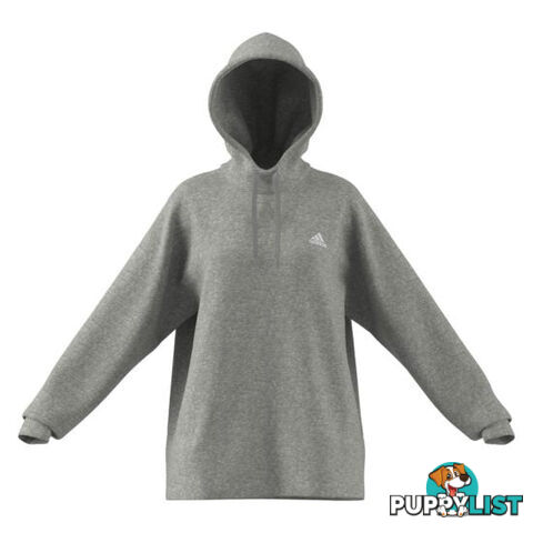 Adidas Womens Studio Fleece Hoodie - Grey - ADIDAS