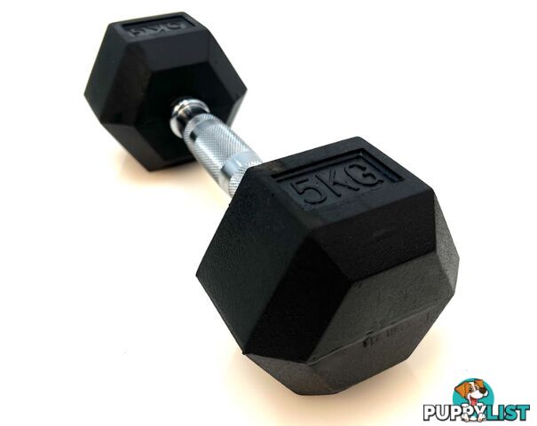 VEO Rubber Hex Dumbbell 5KG - VEO