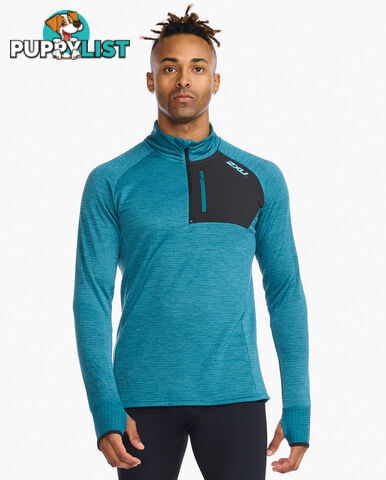 2XU Mens Ignition 1/4 Zip Top - Oceanside/Porcelain - 2XU