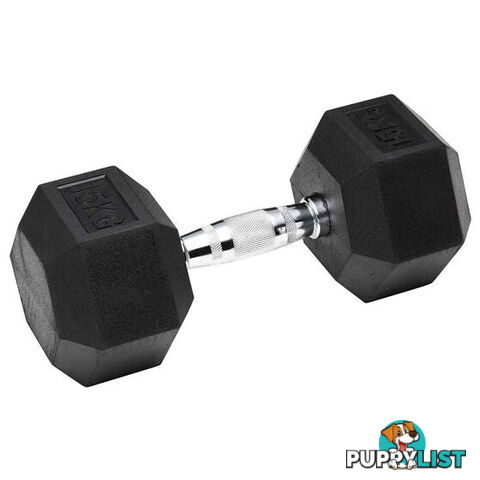 EdgeFit Rubber Hex Dumbbell 15kg - EDGEFIT