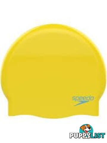 Speedo Plain Moulded Silicone Junior Swim Cap - Yellow/Chill Blue - SPEEDO - 5053744486420