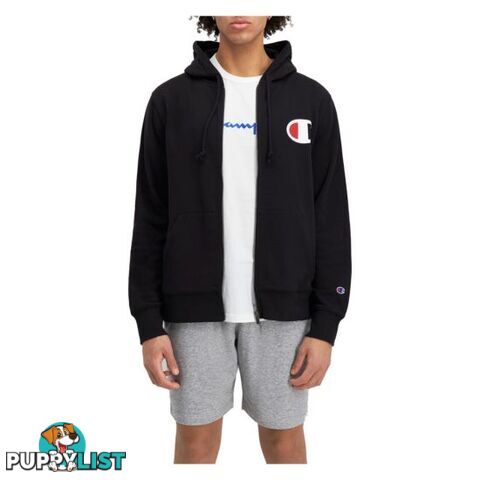 Champion Mens C Logo Zip Hoodie - Black - CHAMPION