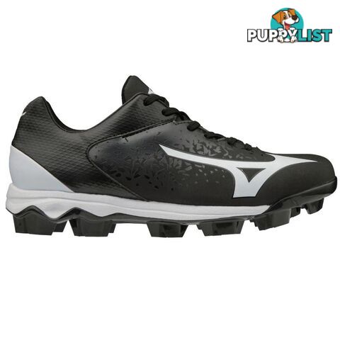 Mizuno Mens Wave Select Nine Moulded Baseball/Softball Cleat - Black/White - MIZUNO - 9342556319665