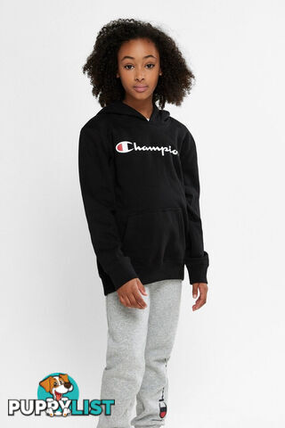 Champion Kids Script Hoodie - Black - CHAMPION