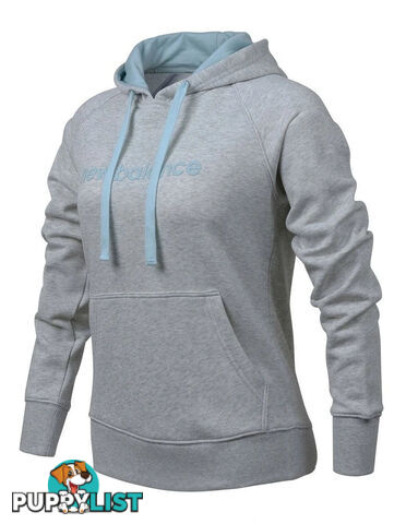 New Balance Womens Logo Hoodie - Light Slate Heather - NEWBALANCE