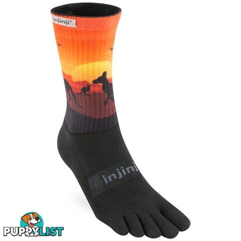 Injinji Trail 2.0 Midweight Crew Sock Small - Black - INJINJI - 760172010664