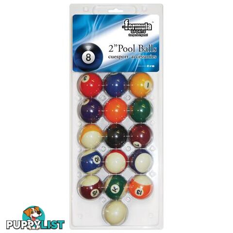 Formula Sports Standard Pool Balls 2inch Blister - FORMULA SPORTS - 9337362008544