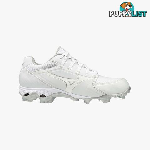 Mizuno Finch Elite 5 TPU Moulded Adult Baseball/Softball Cleat - White/White - MIZUNO