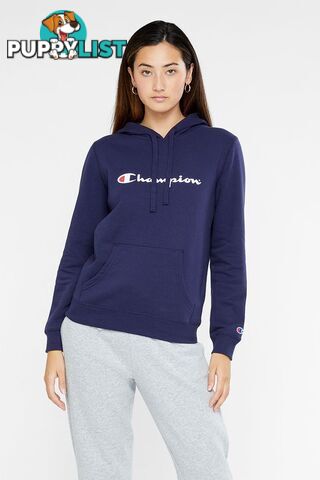 Champion Womens Script Hoodie - Navy - CHAMPION - 9351950116923