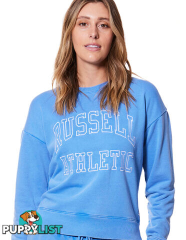 Russell Athletic Womens Washback Crew - Blue - RUSSELL ATHLETIC