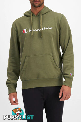 Champion Mens Script Hoodie - Green - CHAMPION