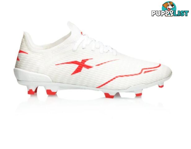 XBlades Voltaic Pro Adult Footy Boot - White/Firehawk Red - XBLADES