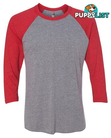 Legend Next Level Tri Blend 3/4 Raglan Baseball Tee- Red - LEGEND - 2200001558991