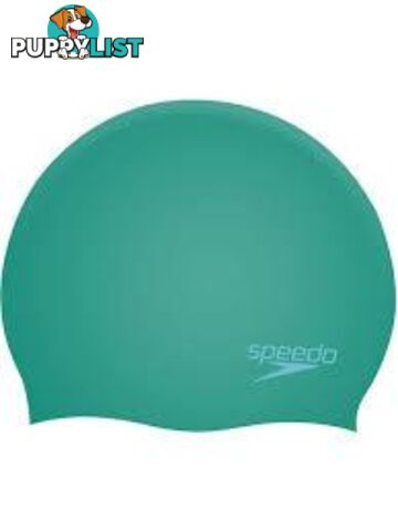 Speedo Plain Moulded Silicone Junior Swim Cap - Emerald/Chilli Blue - SPEEDO - 5053744543857