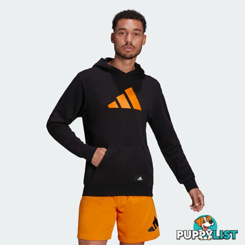 Adidas Mens Future Icons Three Bar Hoodie - Black - ADIDAS