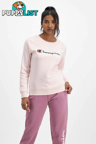 Champion Womens Script Crew - Pink - CHAMPION