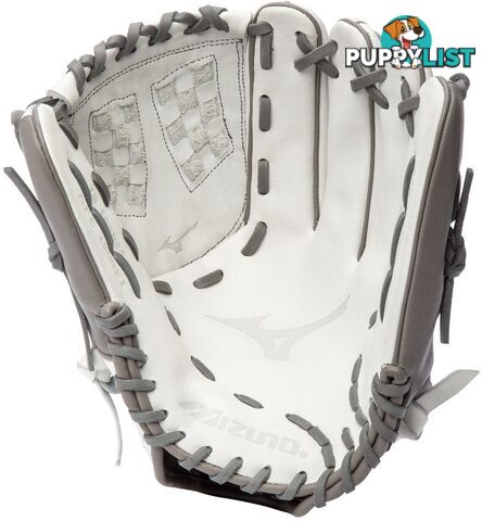 Mizuno Prime Elite 12 Inch Fastpitch Softball RHT Fielders Glove - White/Grey - MIZUNO