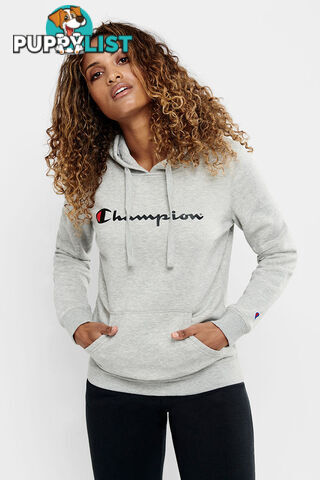 Champion Womens Script Hoodie - Grey - CHAMPION - 9351950116770