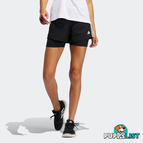 Adidas Womens Pacer 3S 2 In 1 Short - Black - ADIDAS