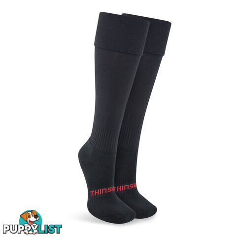 Thinskins Fine Knit Football Socks - Black - THINSKINS