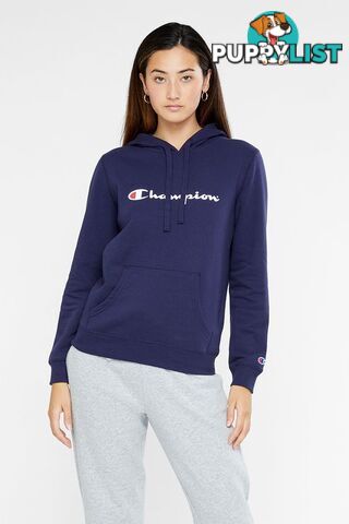 Champion Womens Script Hoodie - Navy - CHAMPION - 9351950116909