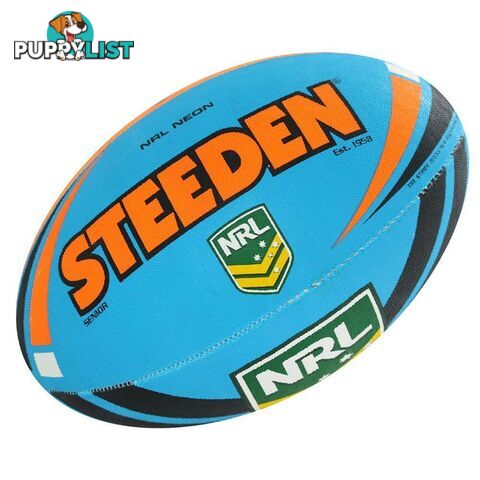 Steeden Neon Size 5 Supporter NRL Ball - Blue/Orange - STEEDEN