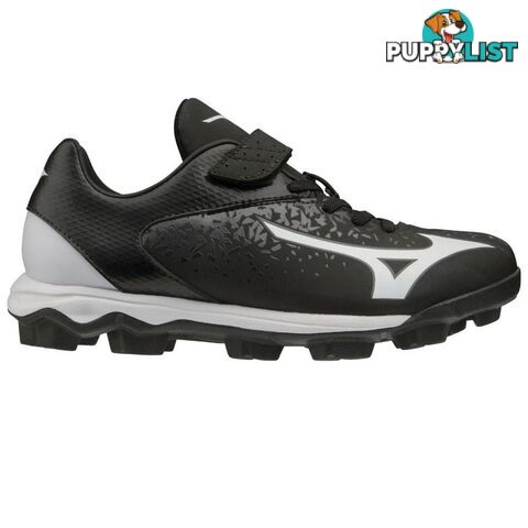 Mizuno Junior Wave Select Nine Moulded Baseball/Softball Cleat - Black/White - MIZUNO - 9342556319825