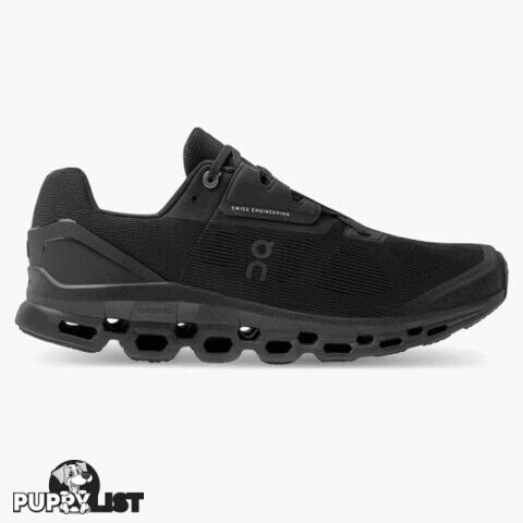 On Cloudstratus Mens Running Shoe - Black - ON