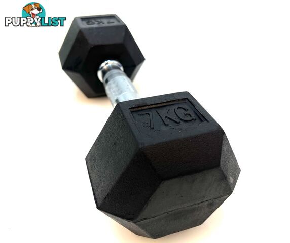 VEO Rubber Hex Dumbbell 7KG - VEO