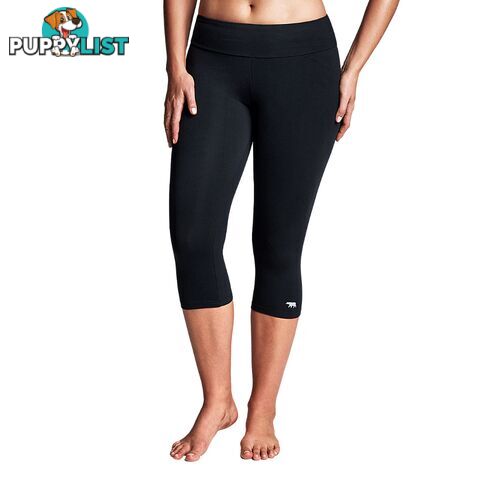 Running Bare Womens High Rise Supplex Plus 3/4 Tight - Black - RUNNING BARE - 9315800224251