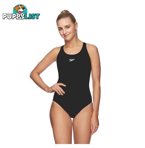 Speedo Womens Endurance+ Leaderback Swimsuit - Black - SPEEDO