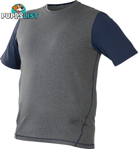 Rawlings Youth Hurler Performance SS Tee - Graphite/Navy - RAWLINGS