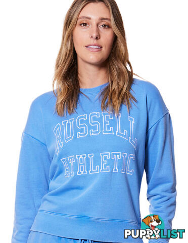 Russell Athletic Womens Washback Crew - Blue - RUSSELL ATHLETIC