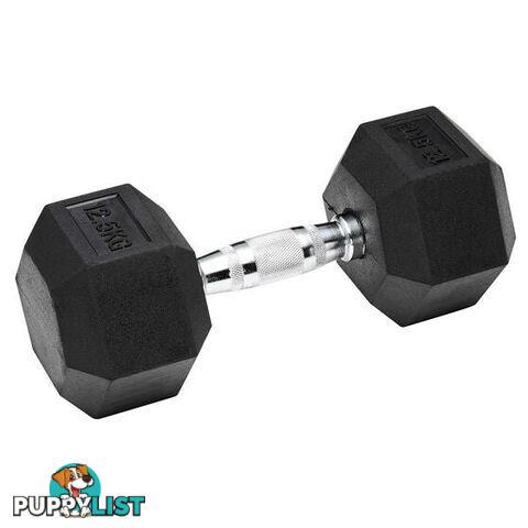 EdgeFit Rubber Hex Dumbbell 12.5kg - EDGEFIT