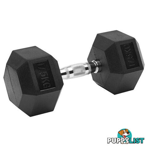 EdgeFit Rubber Hex Dumbbell 17.5kg - EDGEFIT