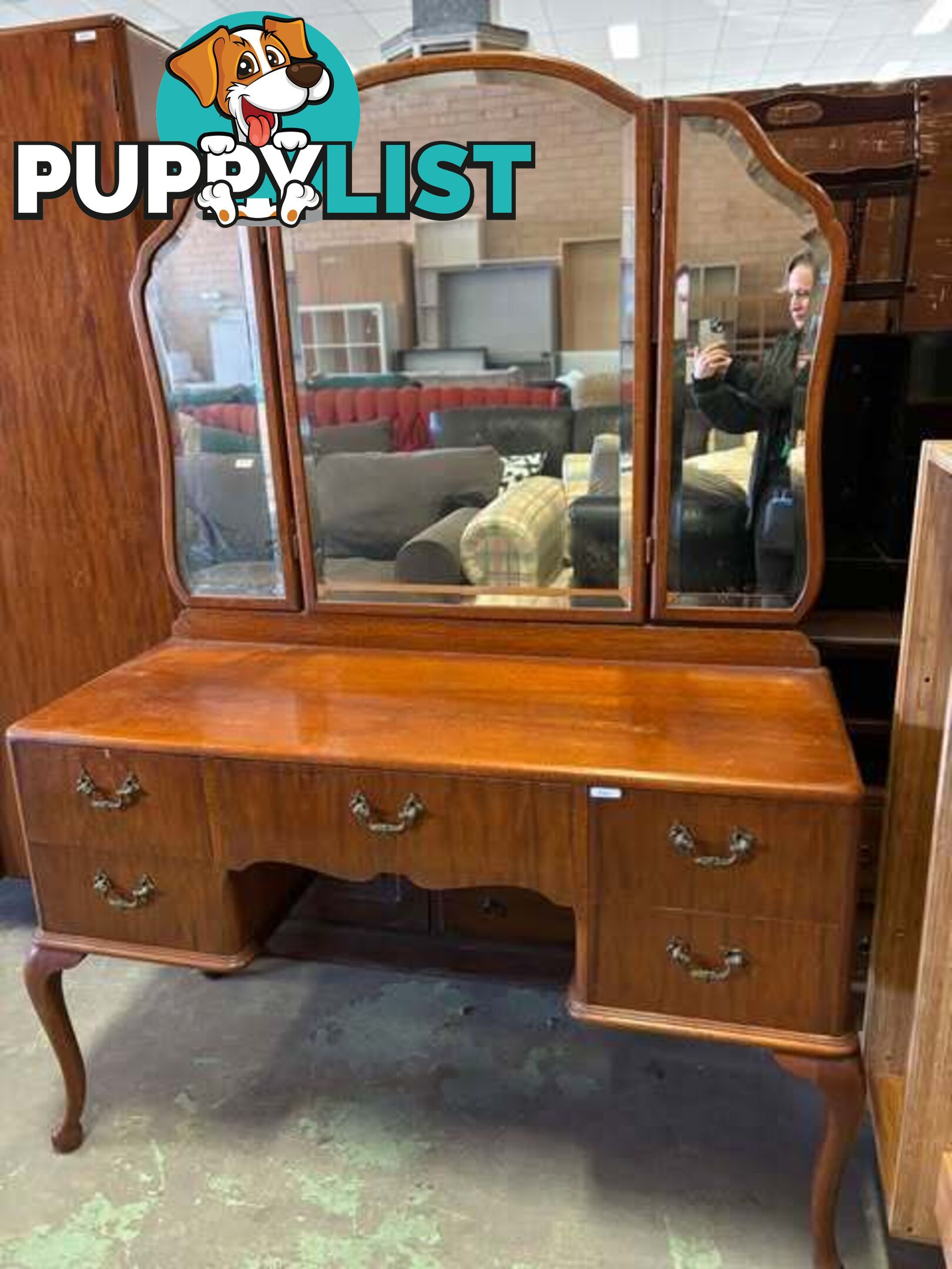 Stunning antique dressing table desk with queen anne style - Embleton,Perth
