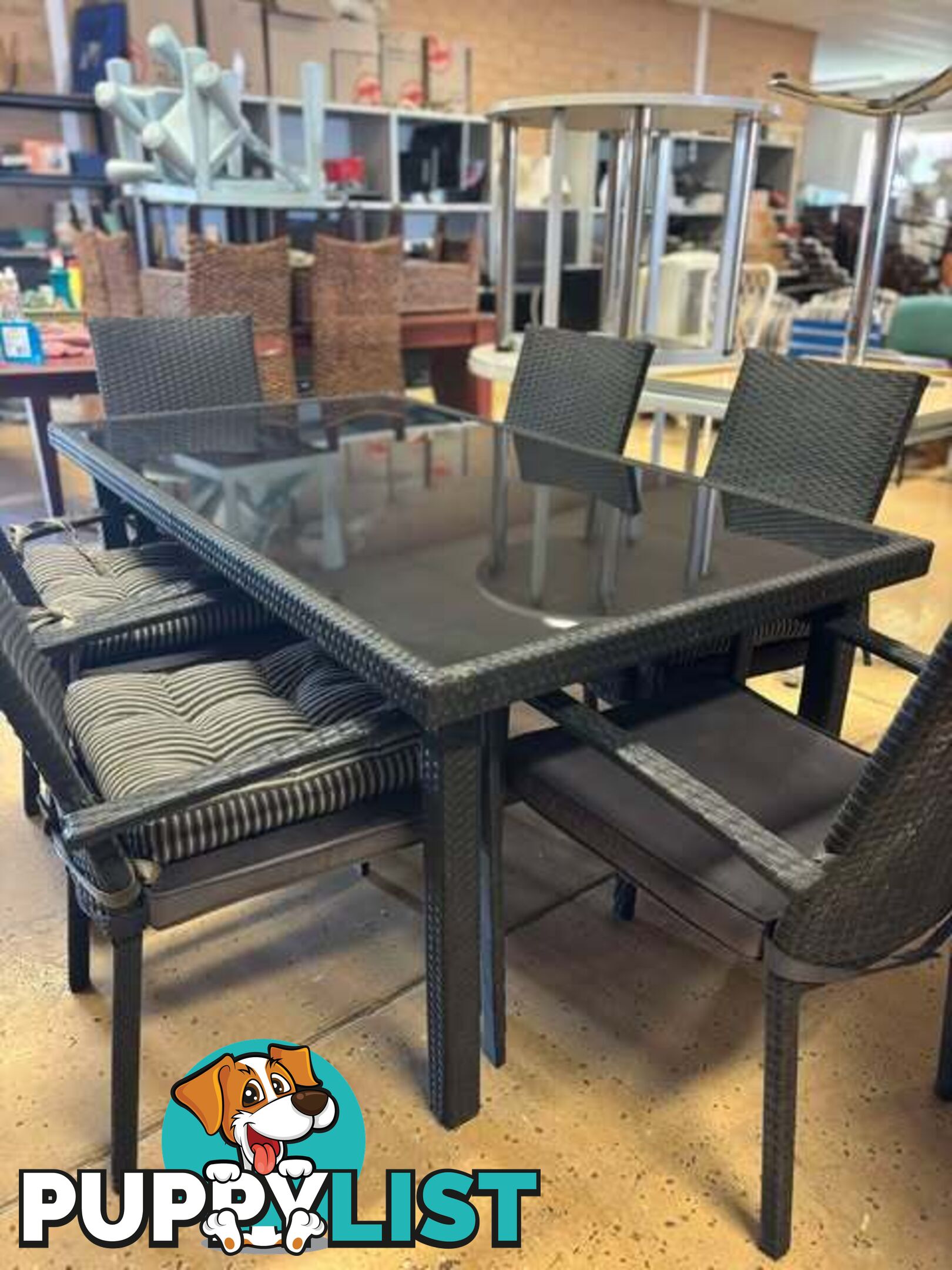 Whitaker six seater outdoor table, with glass top - Embleton,Perth