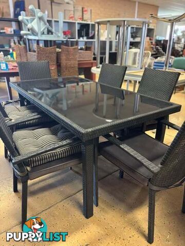 Whitaker six seater outdoor table, with glass top - Embleton,Perth