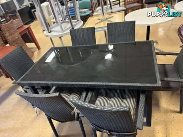 Whitaker six seater outdoor table, with glass top - Embleton,Perth