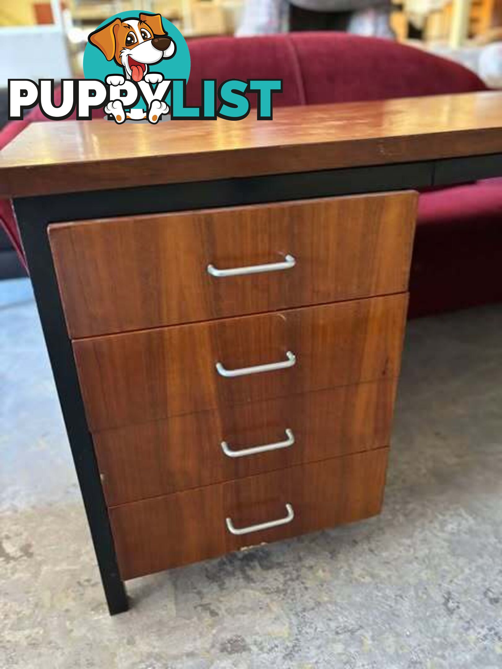 Large Long office desk metal and solid wood - Embleton,Perth