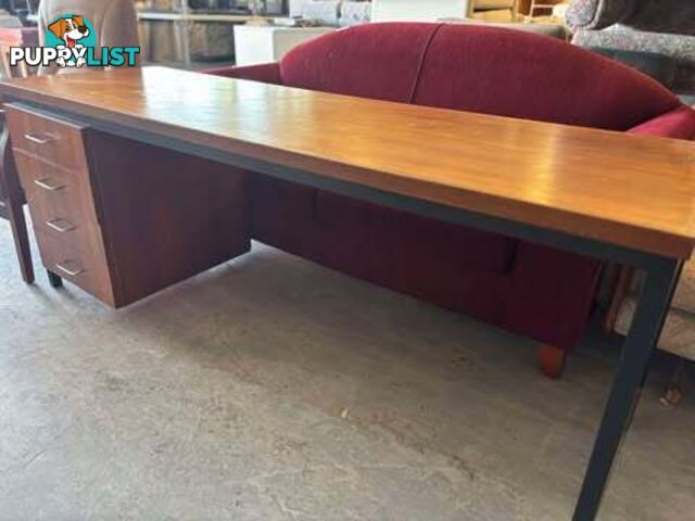 Large Long office desk metal and solid wood - Embleton,Perth