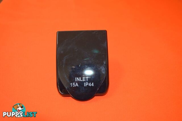 240V 15amp Power Inlet IP44 - Black - SKU3016