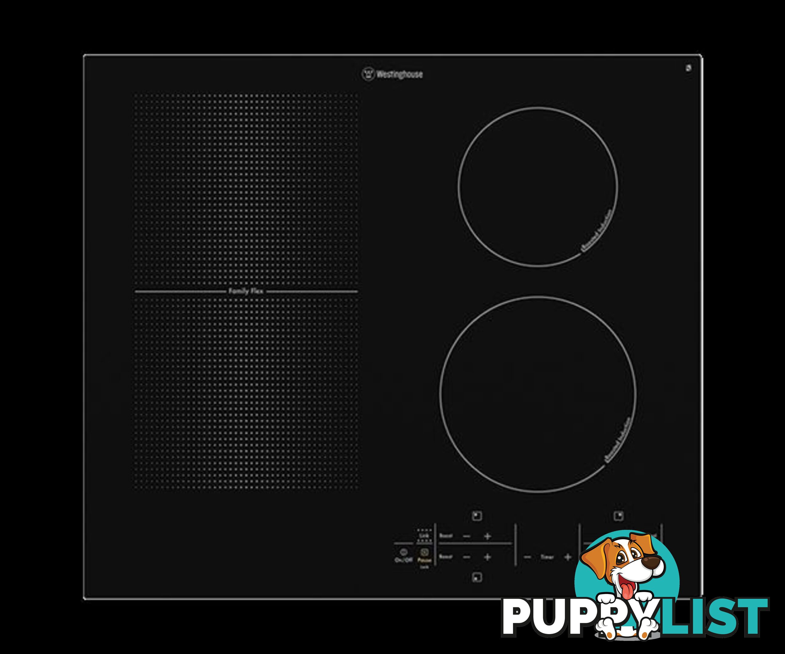 Westinghouse 60cm Induction 4 Flex Zone Ceramic Cooktop- WHI645BA