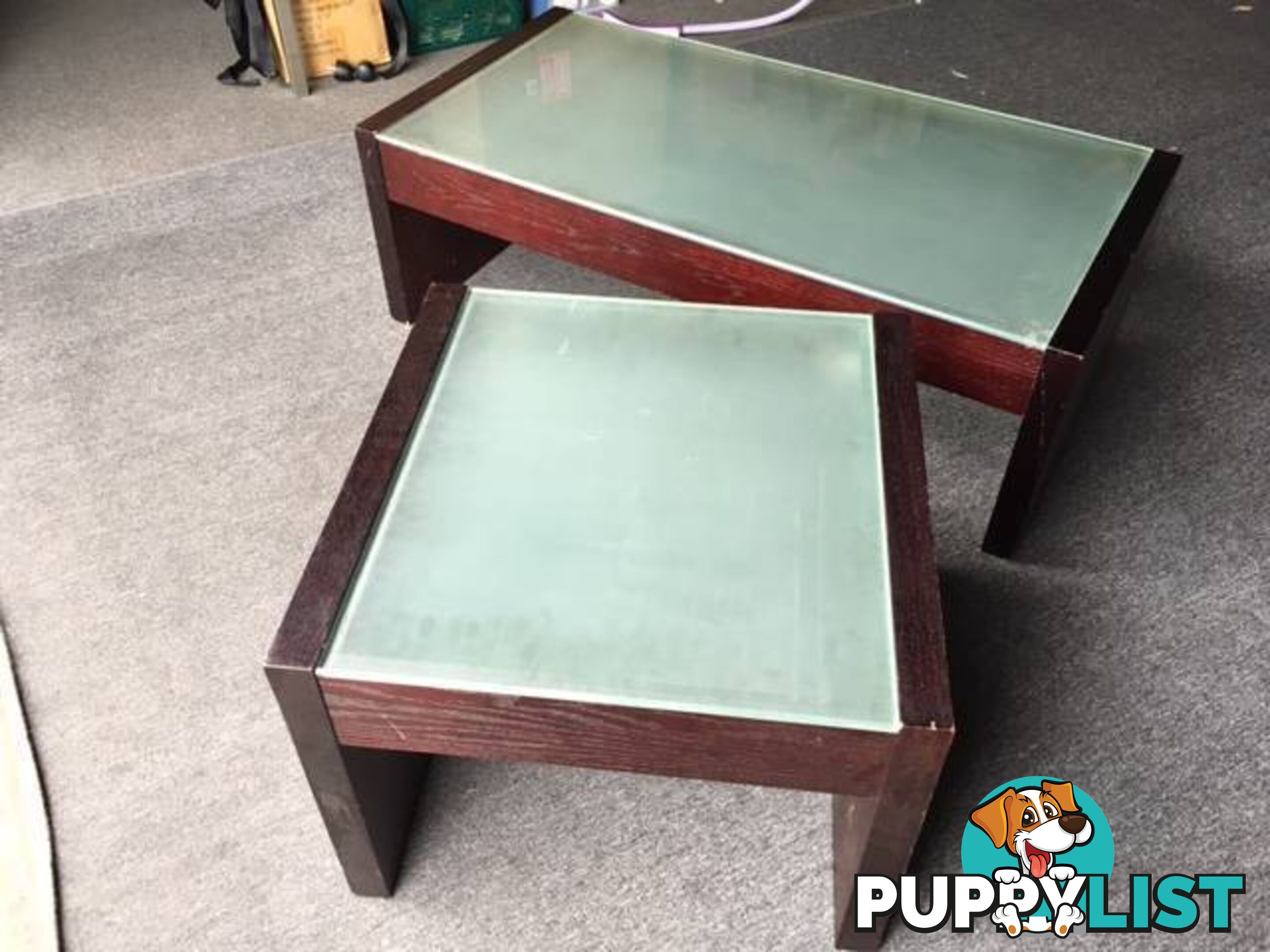 Glass Top Coffee Table and Side Table