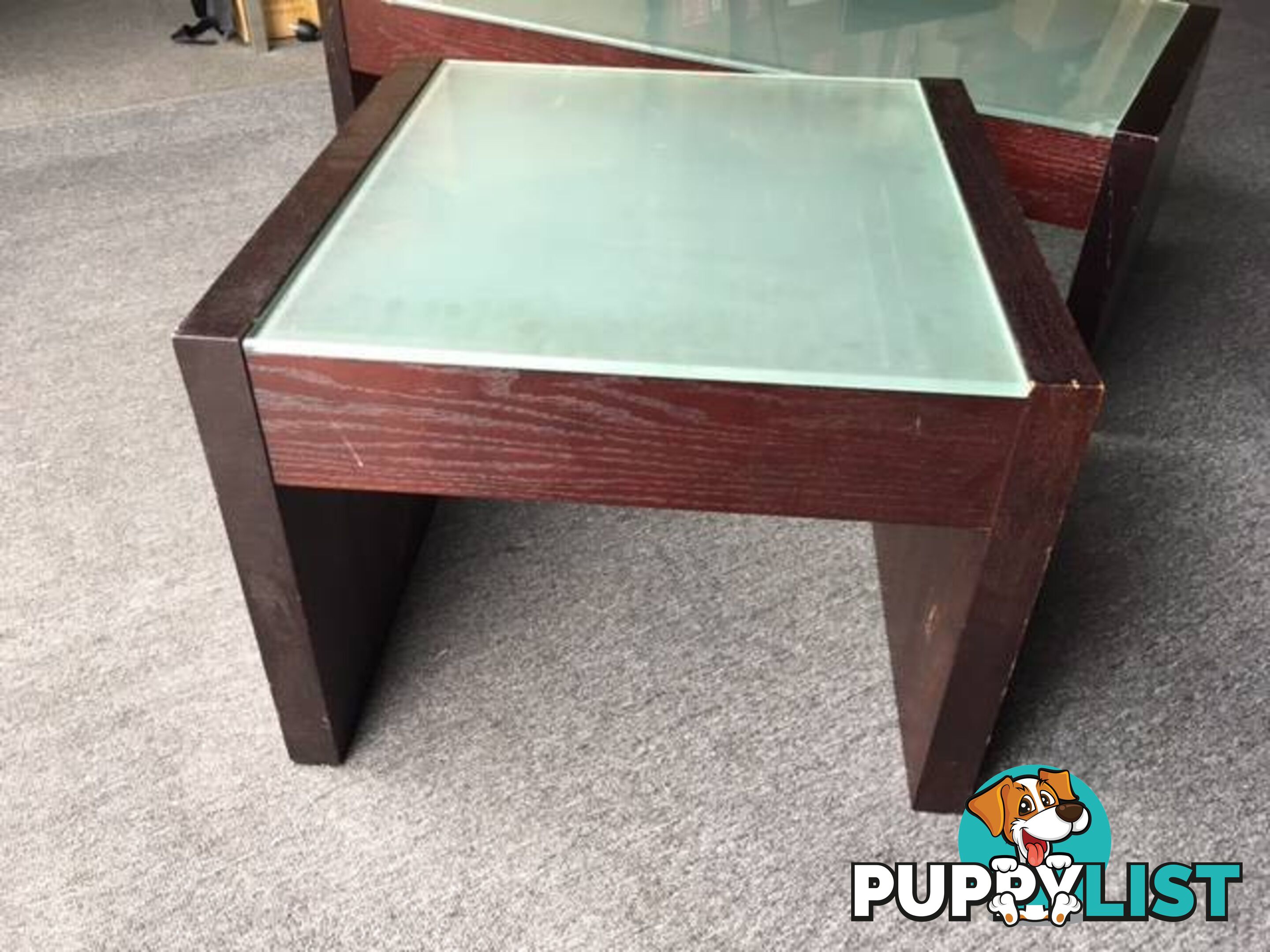 Glass Top Coffee Table and Side Table