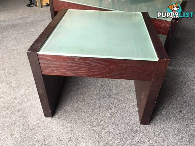 Glass Top Coffee Table and Side Table