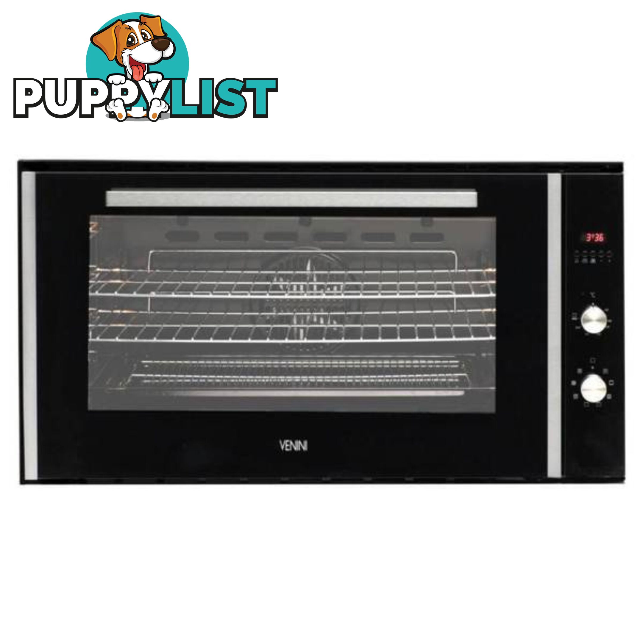 Venini 90cm Black & Stainless Steel Multifunction Oven – VO90s