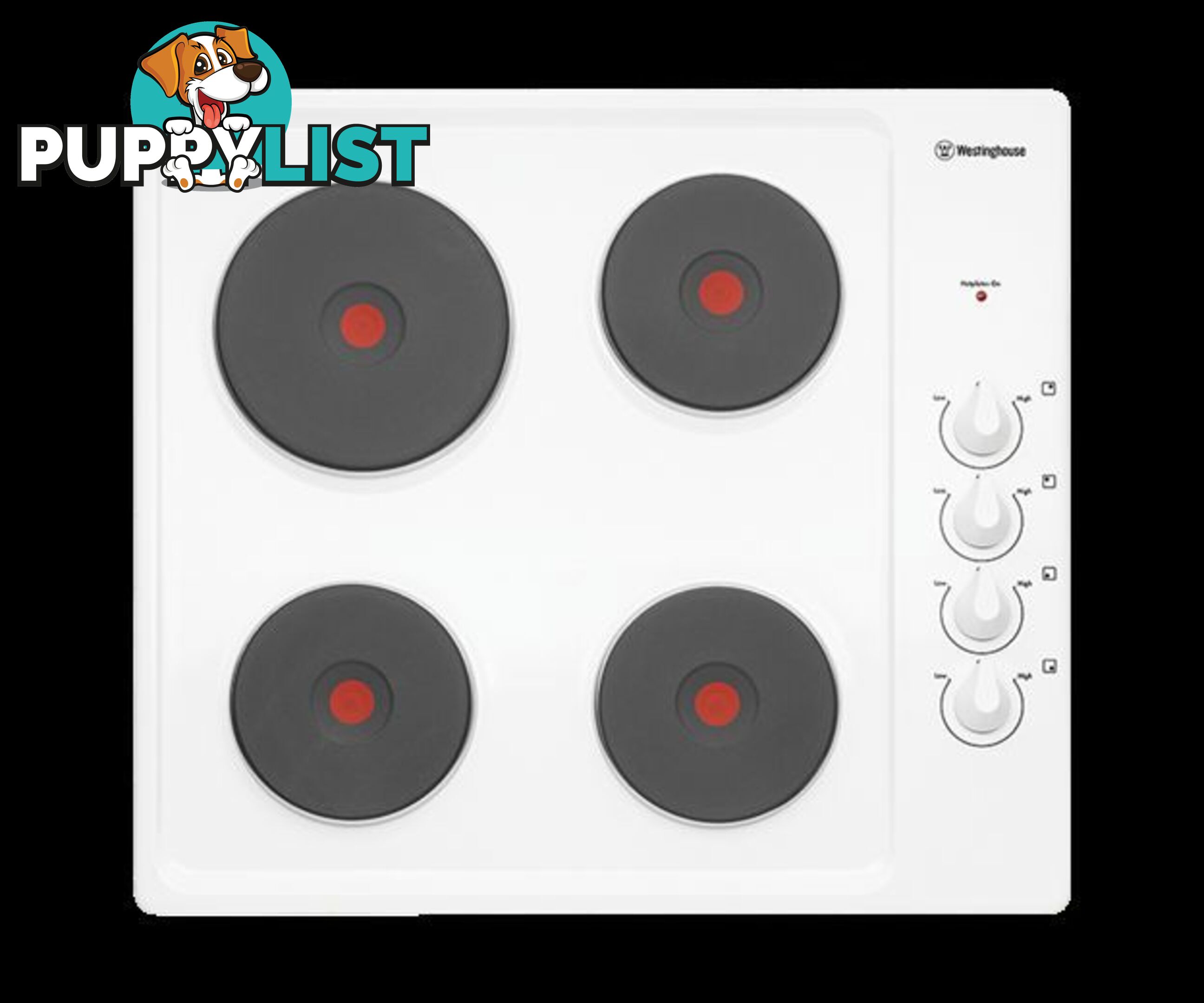 Westinghouse 60cm White Solid Element Electric Cooktop – WHS642WA