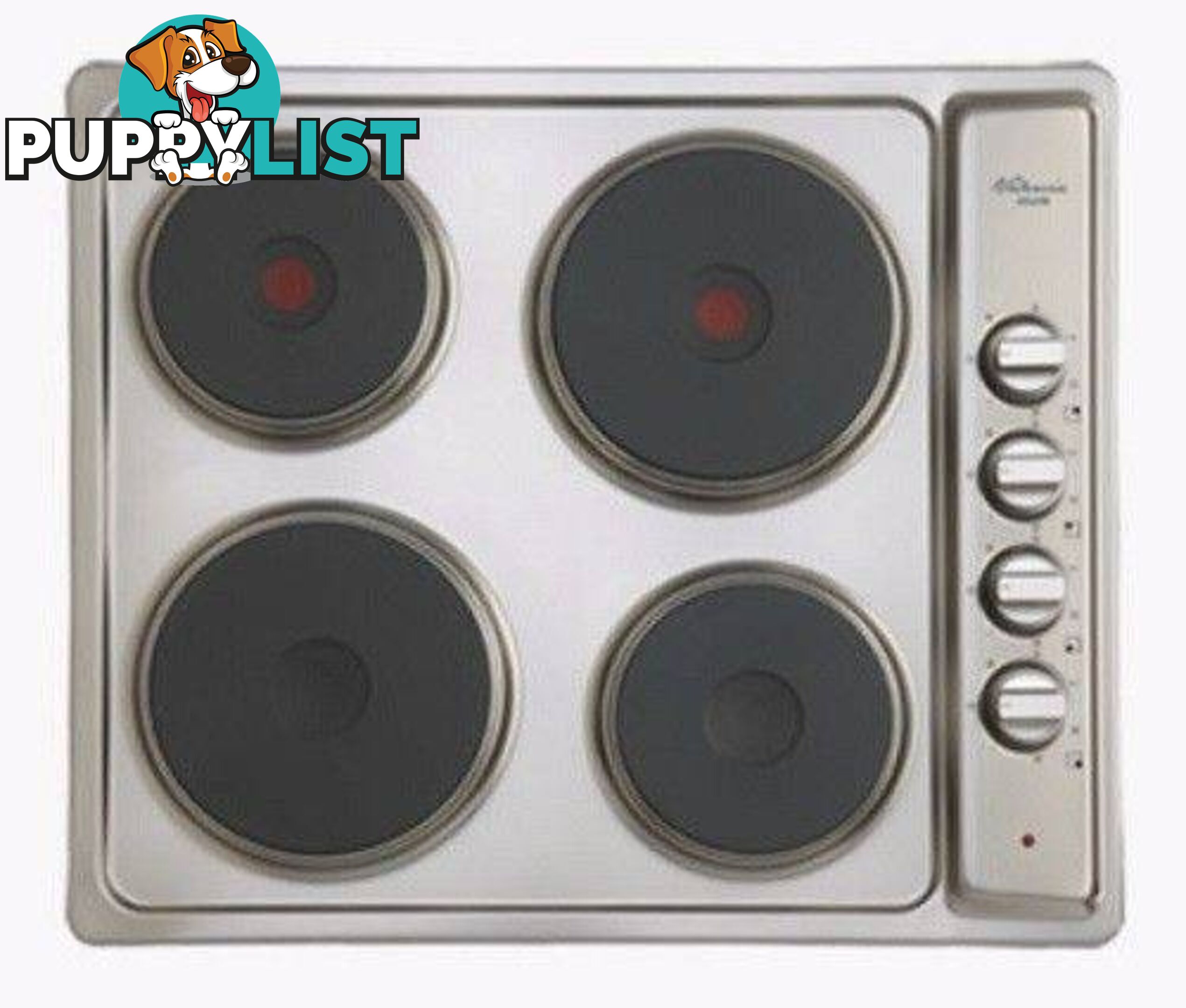 Euro Primera 60cm Stainless Steel 4 Solid Plate Cooktop PRE4ESS