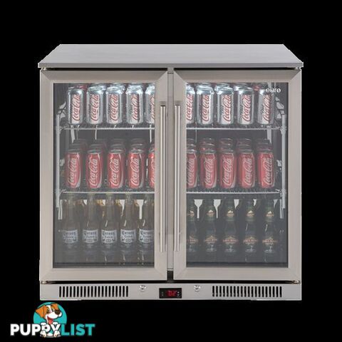 Euro Double Glass Door Beverage Fridge - Model: EA900WFSX